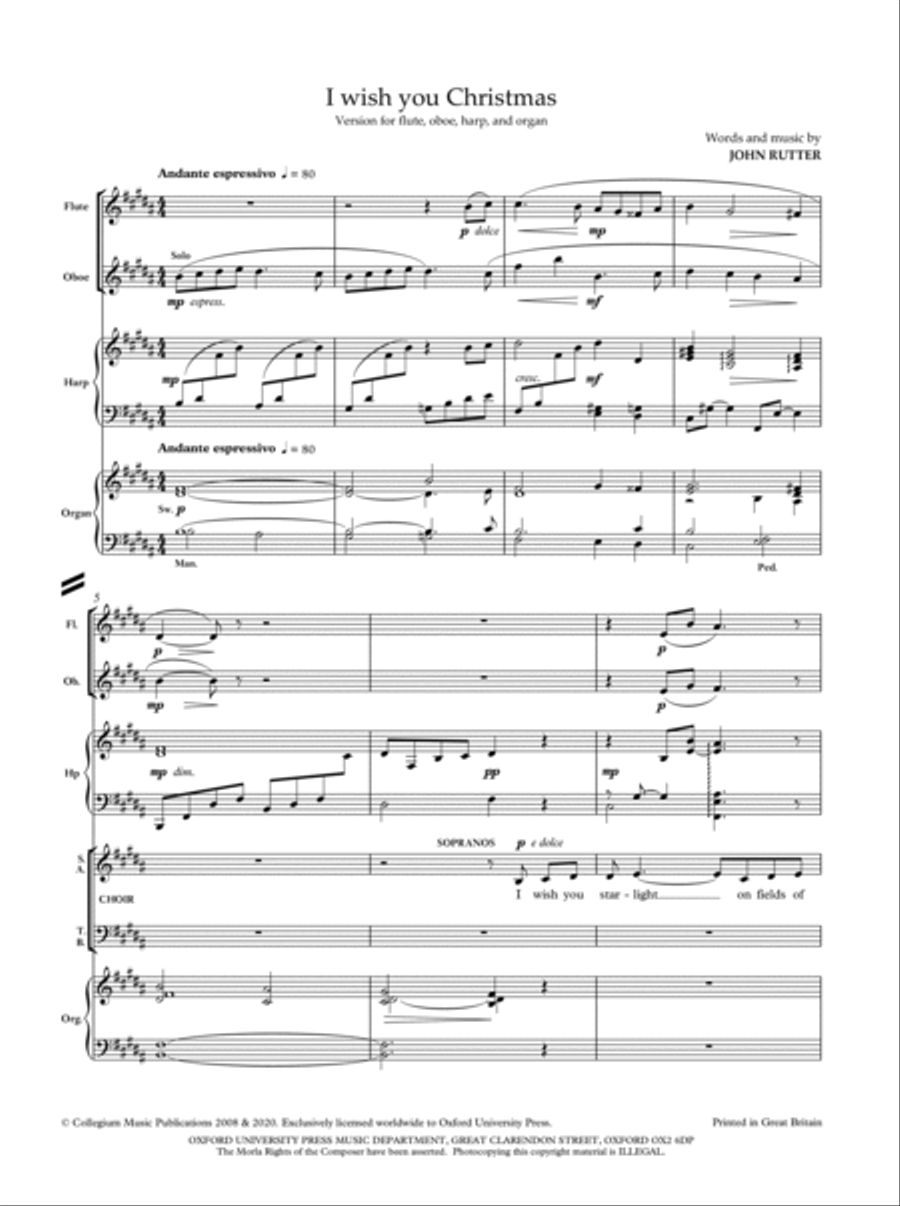 I wish you Christmas 4-Part scores gallery preview page 1