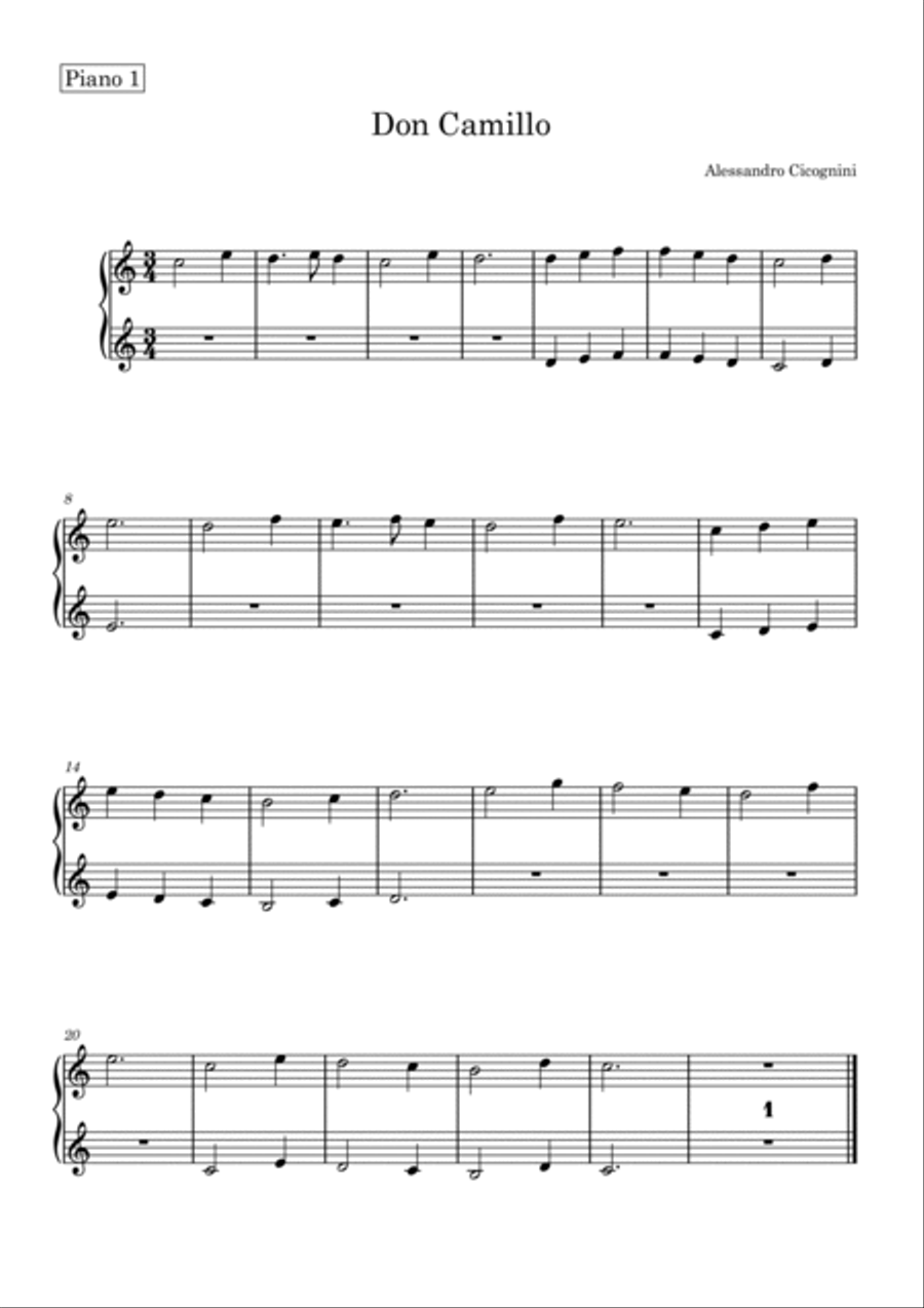 Don Camillo Don Camillo Easy Piano scores gallery preview page 2