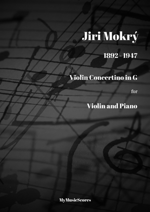 Book cover for Mokry Violin Concertino in G major for Violin and Piano
