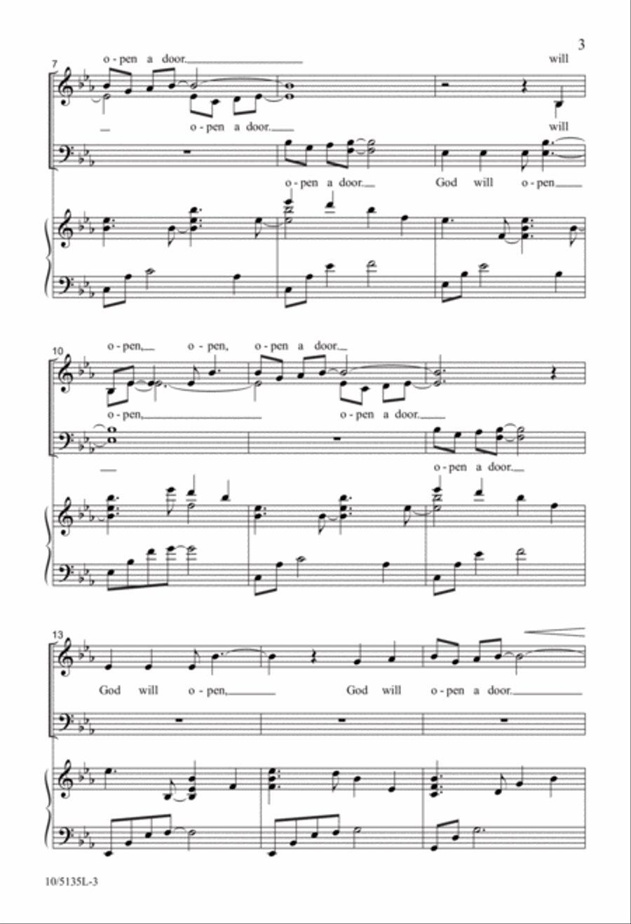 God Will Open a Door 4-Part scores gallery preview page 3