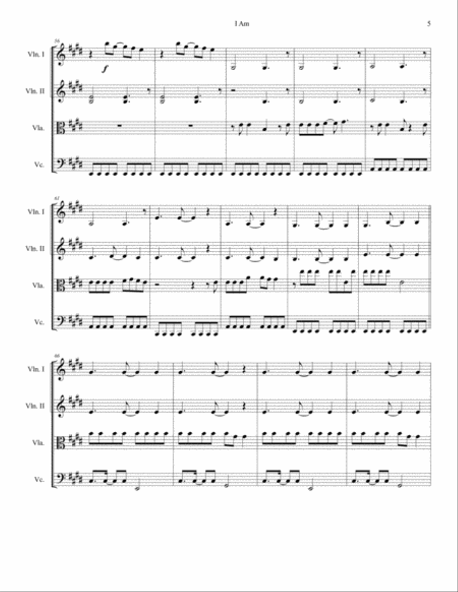 I Am String Quartet scores gallery preview page 5