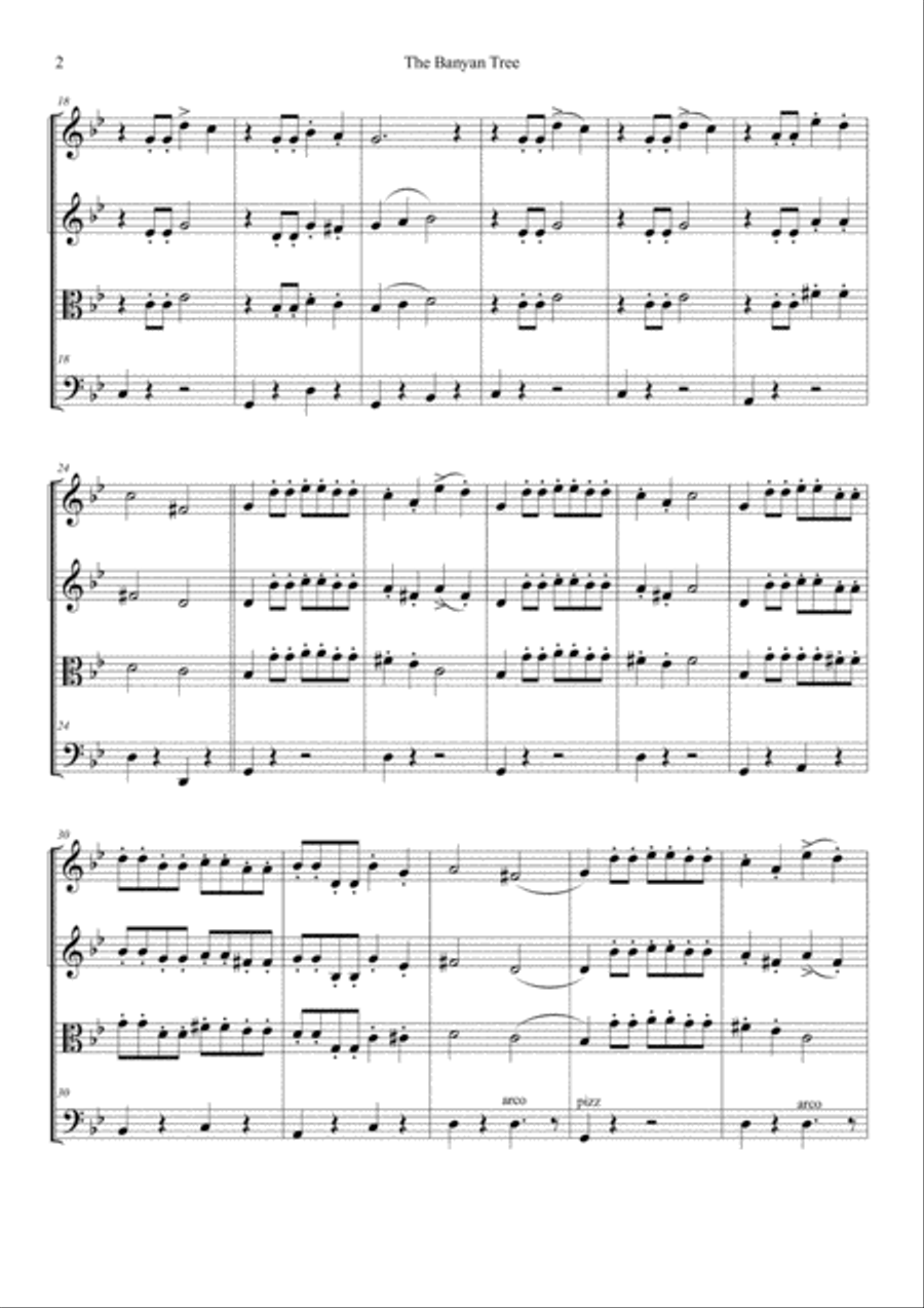 The Banyan Tree (The Cat's Whiskers) String Quartet scores gallery preview page 2