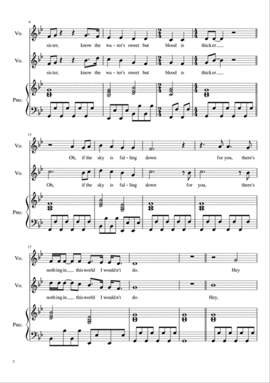 Hey Brother Vocal Duet scores gallery preview page 2