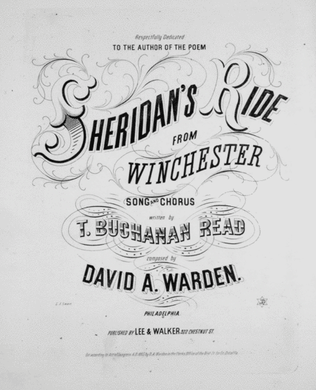 Sheridan's Ride From Winchester. Song and Chorus