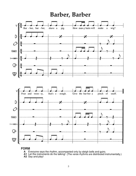 Playtime Orff Instrument - Sheet Music