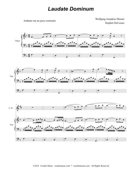 Laudate Dominum (for Saxophone Quartet - Organ Accompaniment) image number null