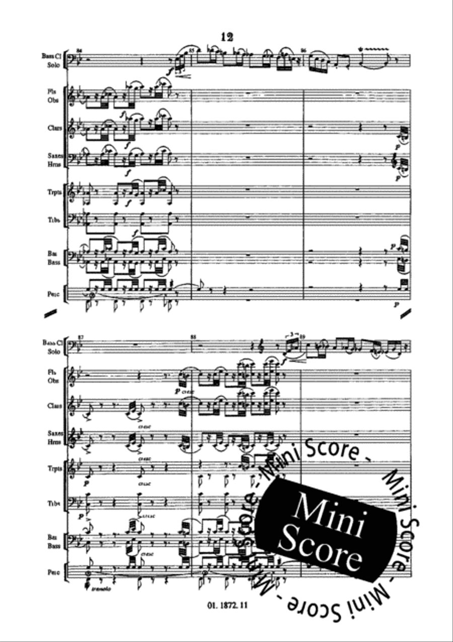 Concerto for Bass Clarinet and Band Concert Band scores gallery preview page 16