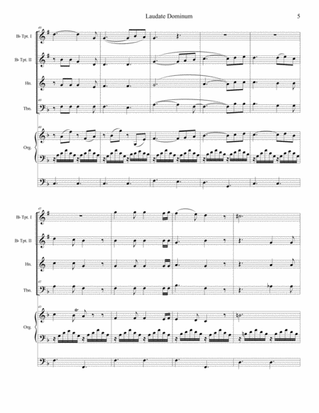 Laudate Dominum (for Brass Quartet - Organ Accompaniment) image number null
