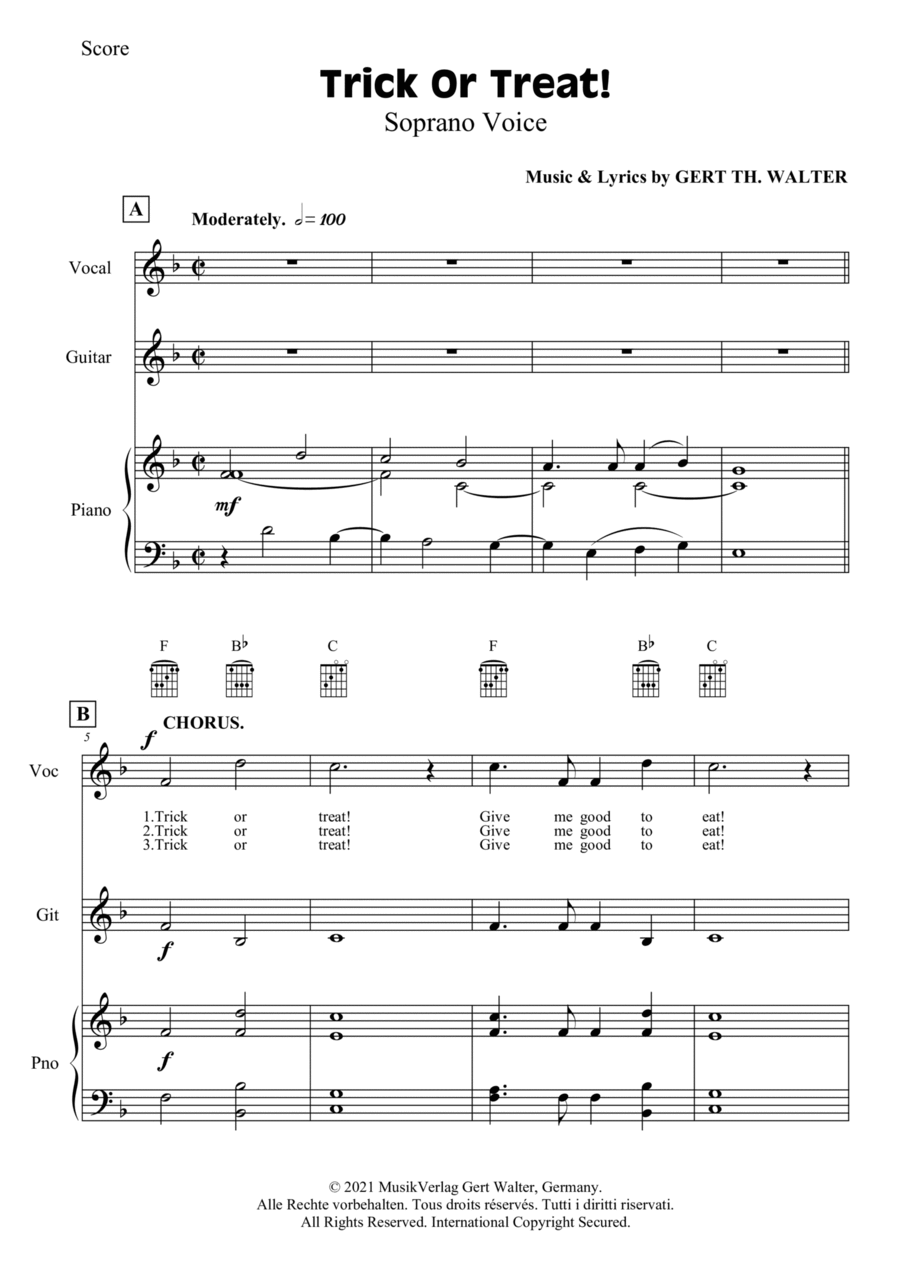 Trick Or Treat! Soprano Voice scores gallery preview page 1
