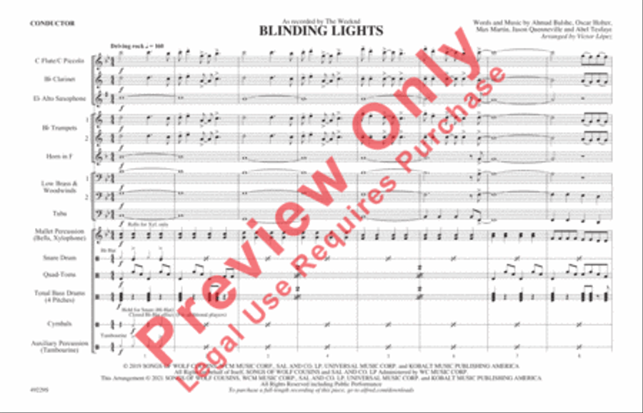 Blinding Lights Marching Band scores gallery preview page 2