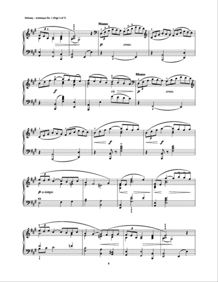 Arabesque No. 1 Arabesque No. 1 Piano Solo scores gallery preview page 4