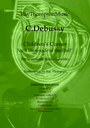 Book cover for Debussy: Children's Corner No.3 "Serenade of the Doll" (transposed into F) - symphonic wind