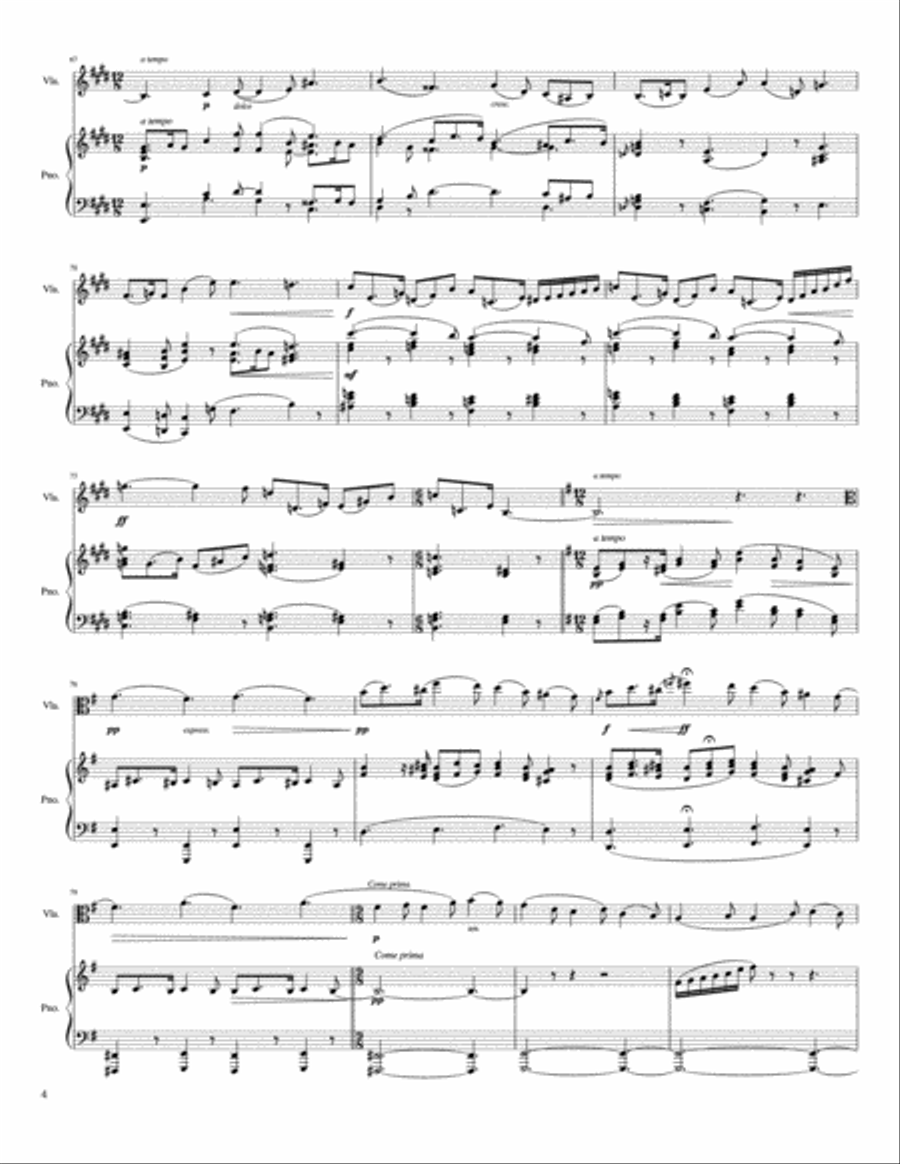 Elgar's Cello Concerto in E Minor, for Viola & Piano Viola scores gallery preview page 4