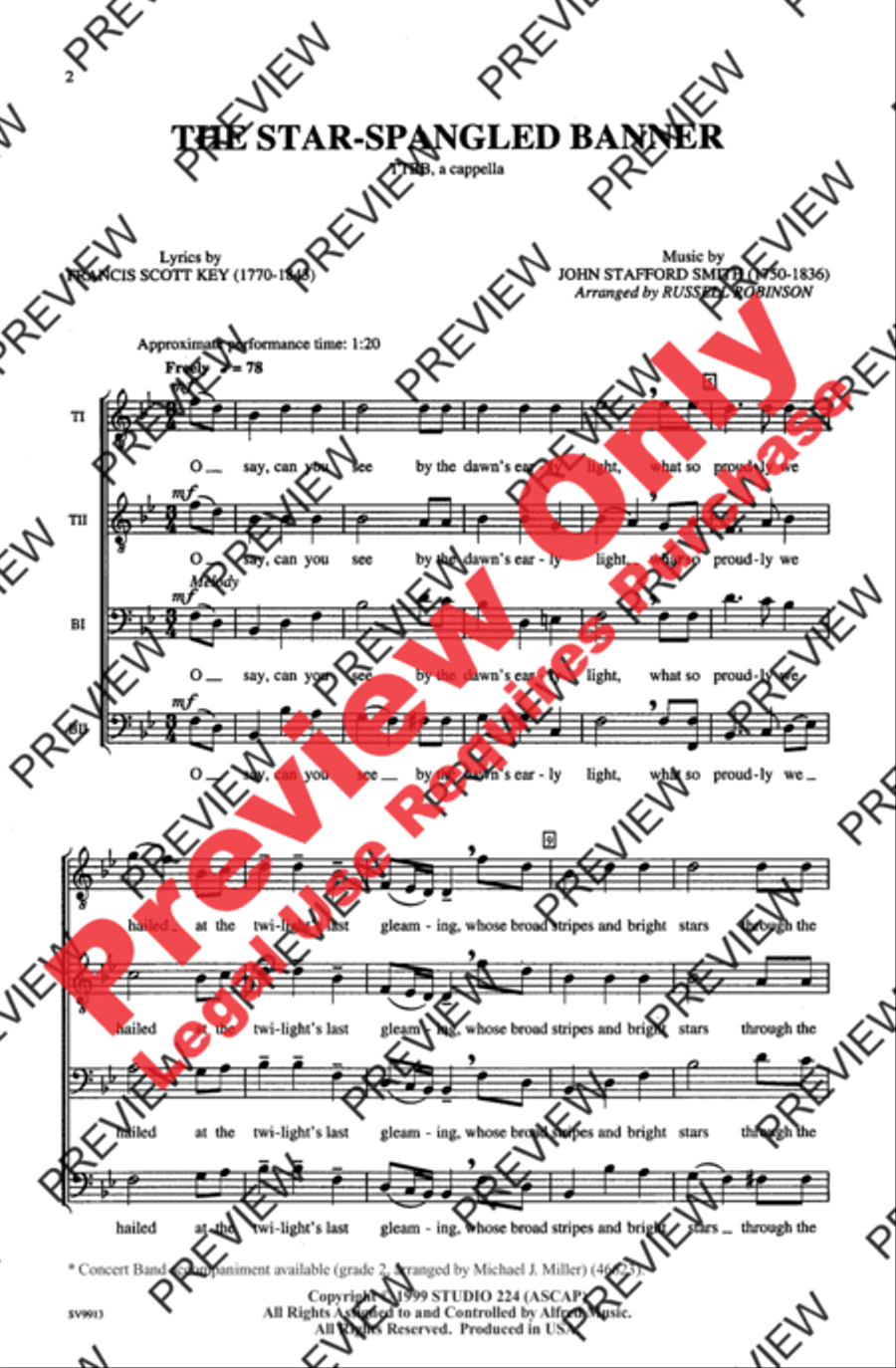 The Star-Spangled Banner Men's Choir scores gallery preview page 2