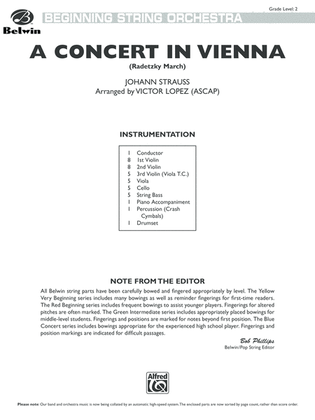A Concert in Vienna: Score