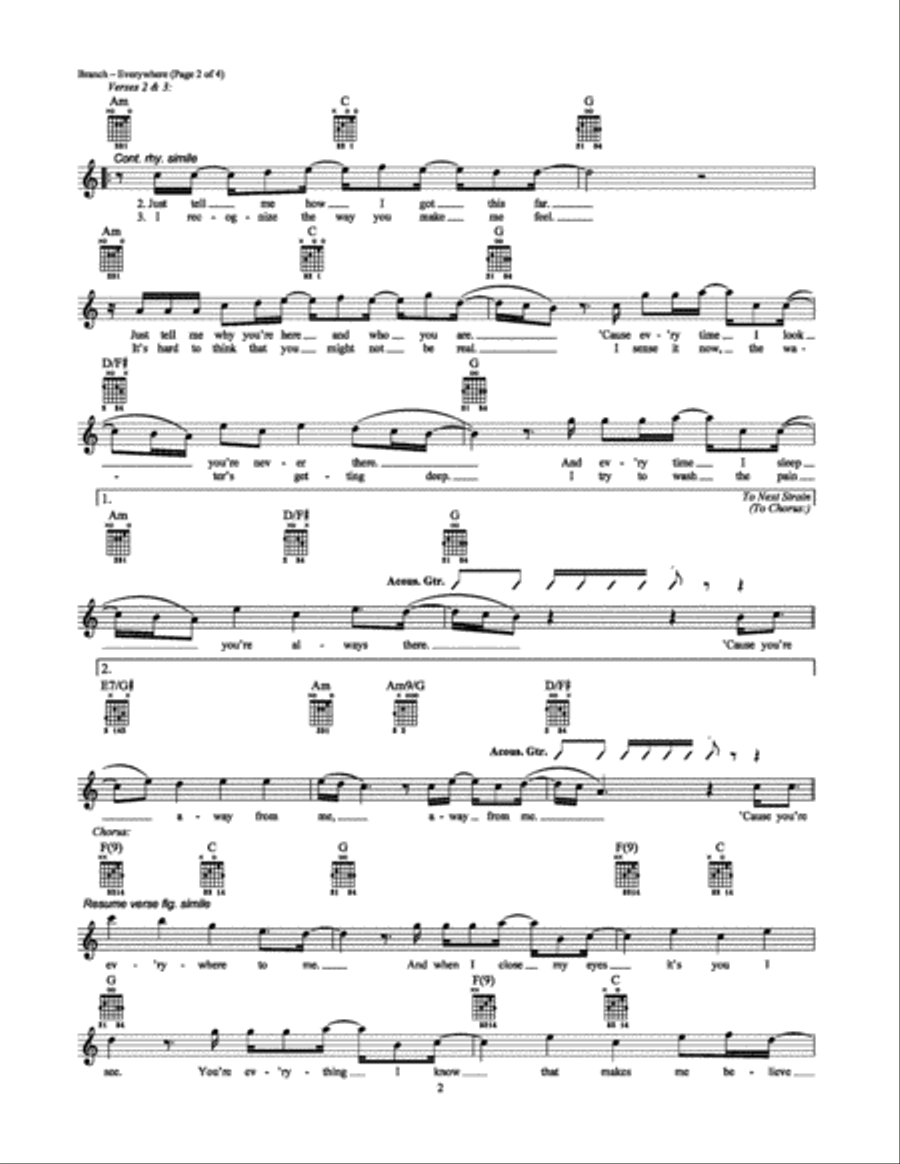 Everywhere Electric Guitar scores gallery preview page 2