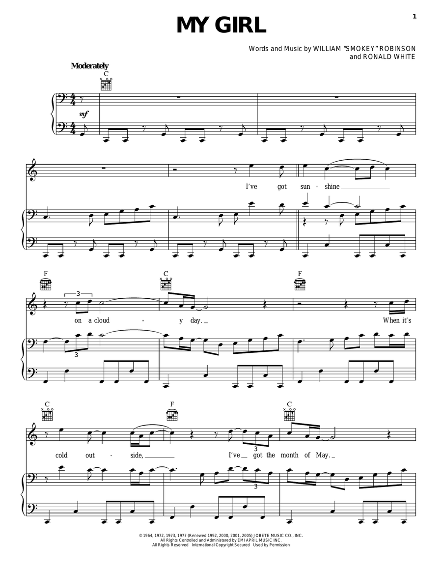My Girl My Girl Acoustic Guitar scores gallery preview page 1