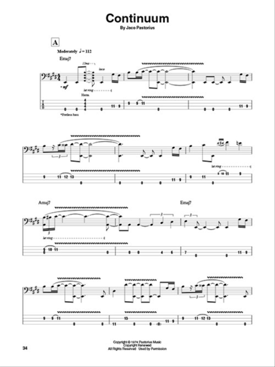 Jaco Pastorius Electric Guitar scores gallery preview page 5