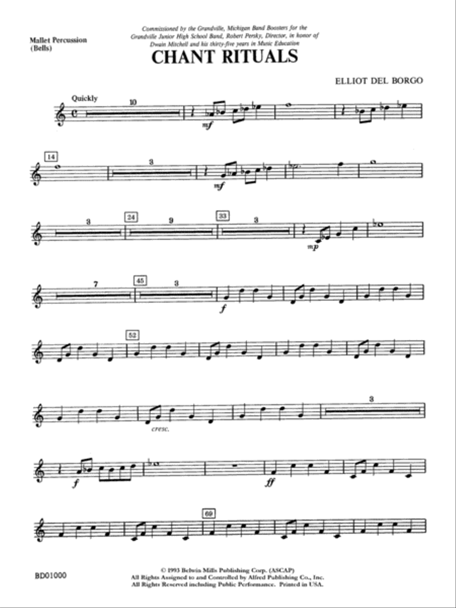 Chant Rituals: Mallets Concert Band scores gallery preview page 1