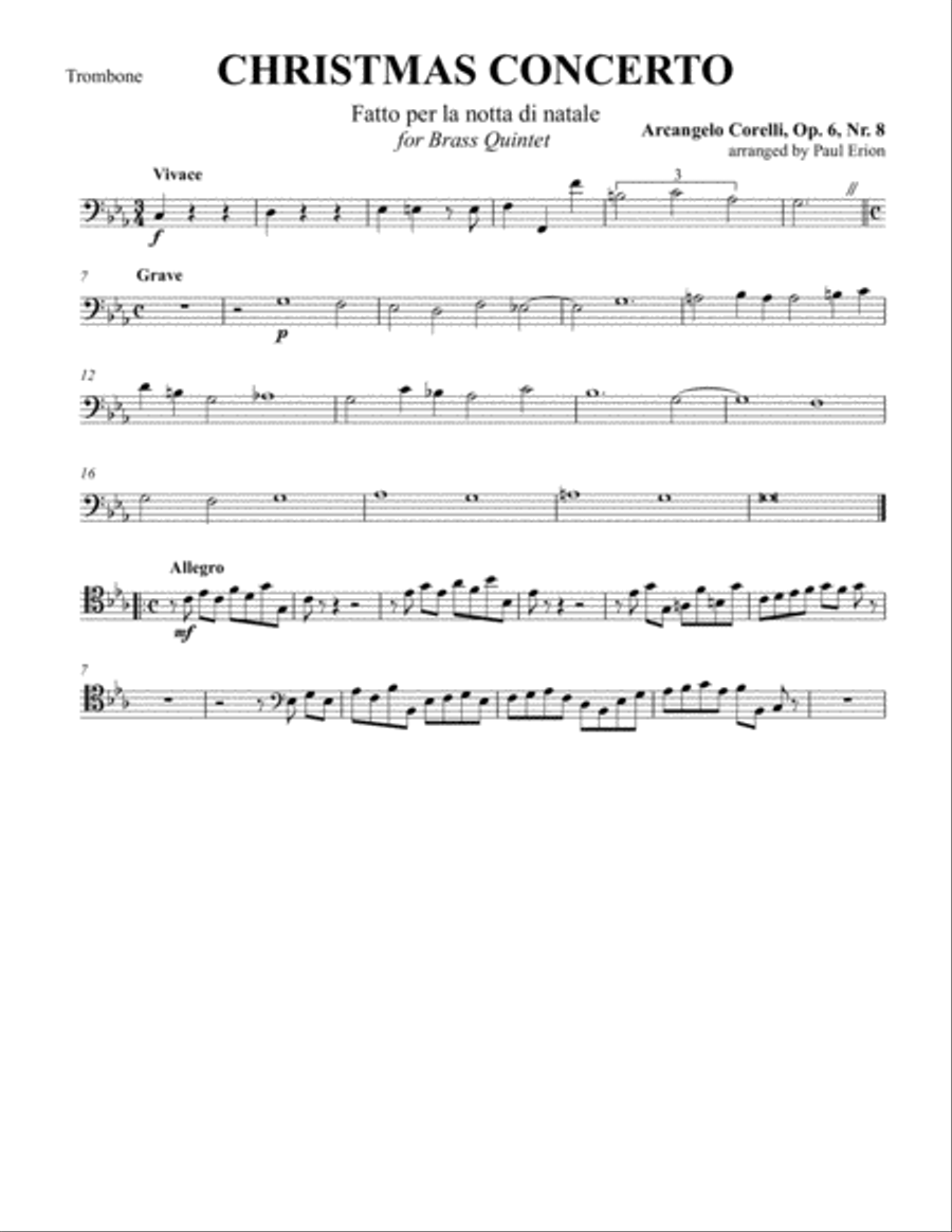 Christmas Concerto Op. 6, No. 8 for Brass Quintet Brass Quintet scores gallery preview page 10