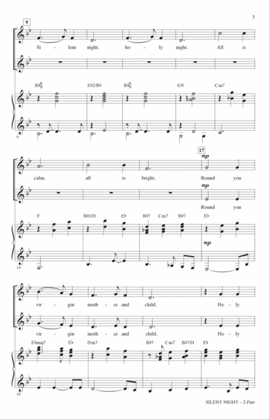 Silent Night (arr. Mac Huff) 2-Part scores gallery preview page 2