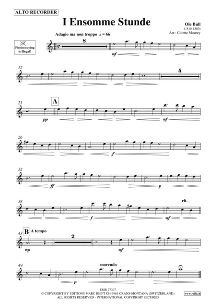 I Ensomme Stunde I Ensomme Stunde Alto Recorder scores gallery preview page 2