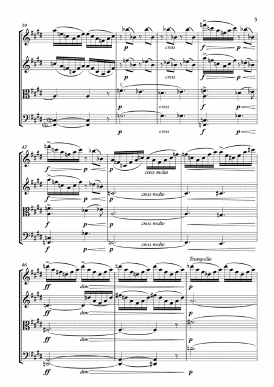 Peer Gynt Suite Nº 1 - E. Grieg - For String Quartet (Full Score and Parts) String Quartet scores gallery preview page 5