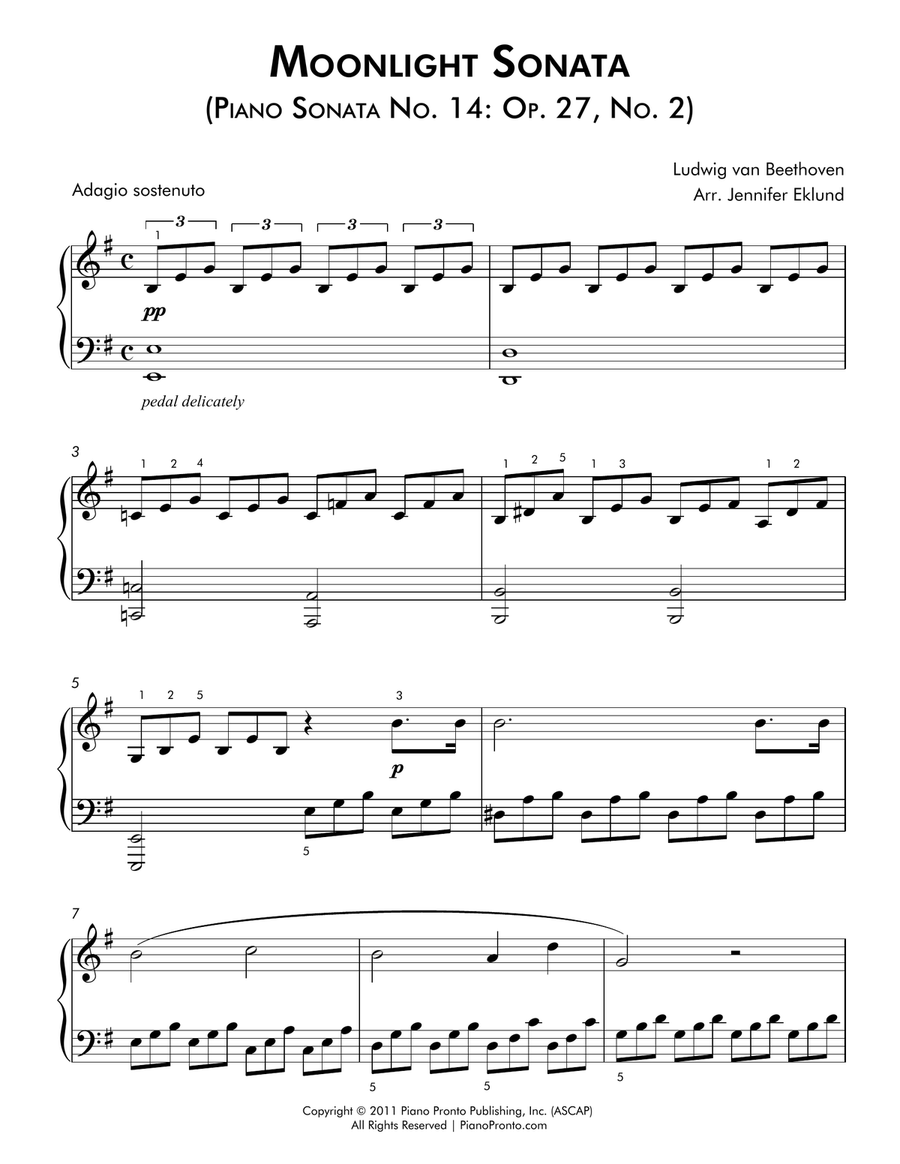 Moonlight Sonata (Intermediate Piano Solo with Music History Lesson) Piano Method scores gallery preview page 2