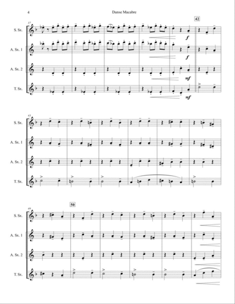 Danse Macabre for Three Saxophones (SAT or AAT) Danse Macabre for Three Saxophones (SAT or AAT) SAT scores gallery preview page 4