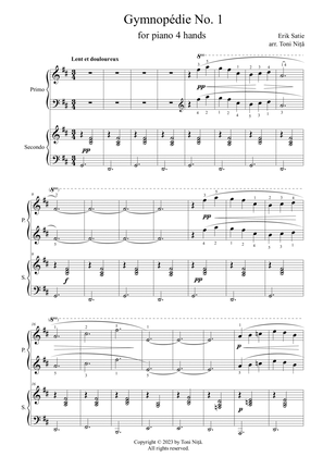 Book cover for Erik Satie - Gymnopédie No. 1 (piano 4 hands)