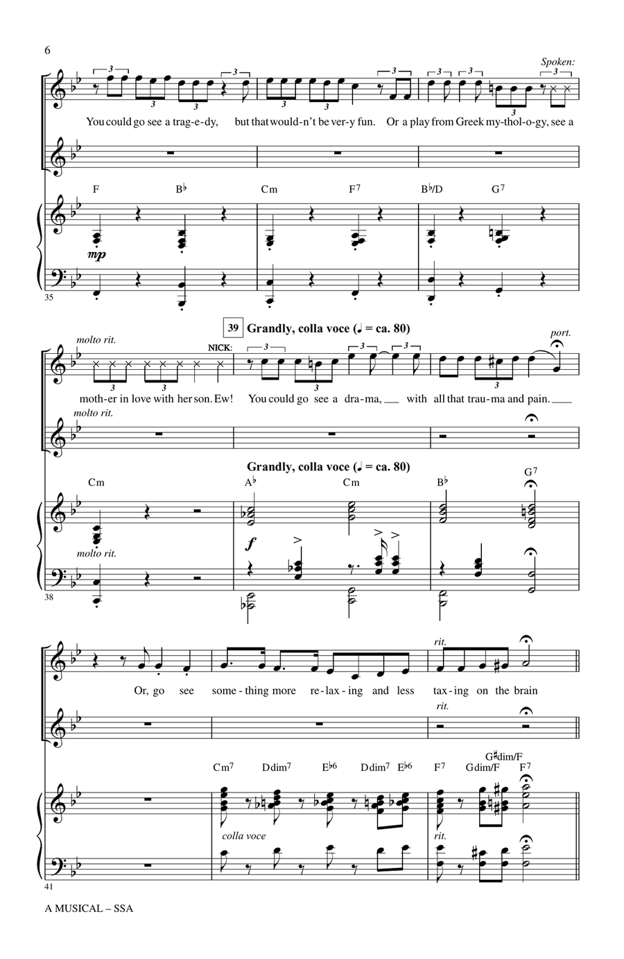 A Musical (from Something Rotten) SSA scores gallery preview page 5