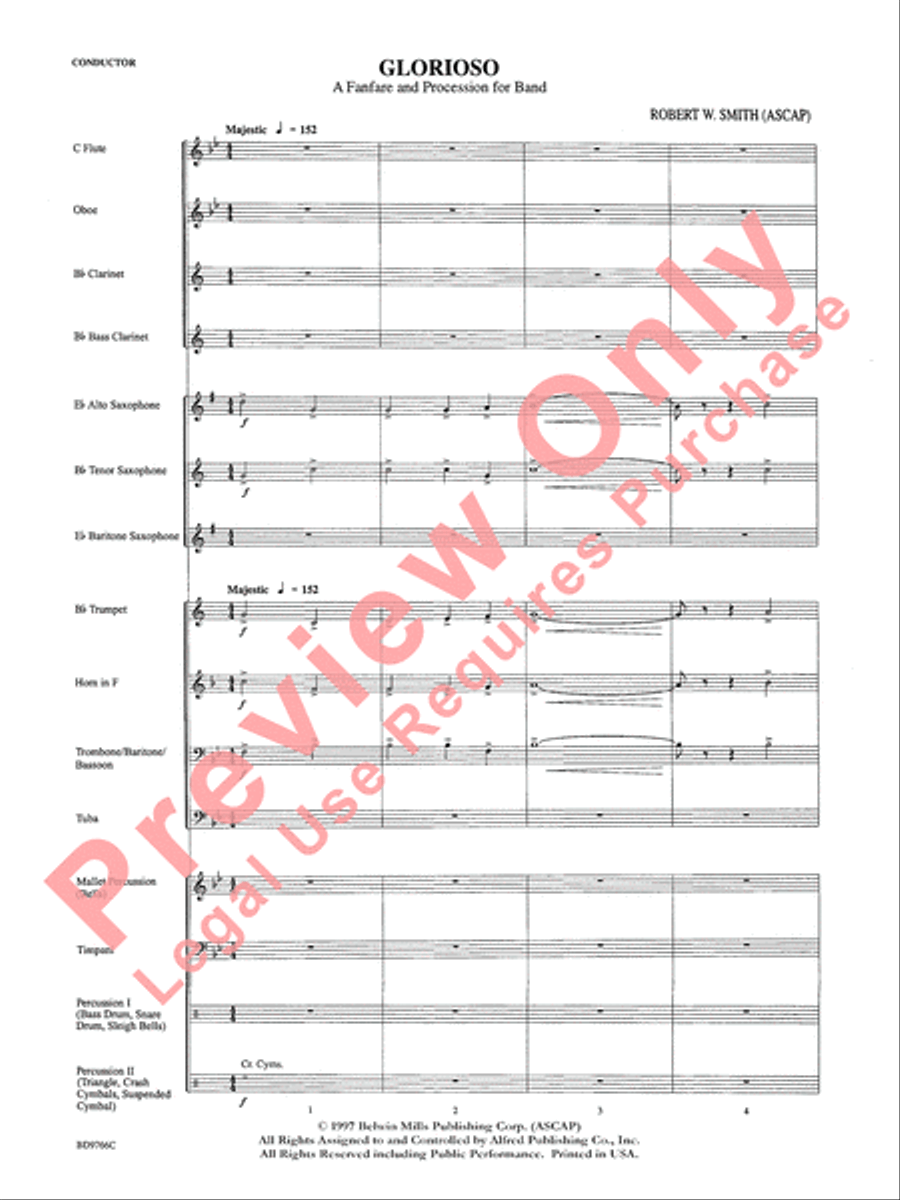 Glorioso (A Fanfare and Procession for Band) Concert Band scores gallery preview page 4