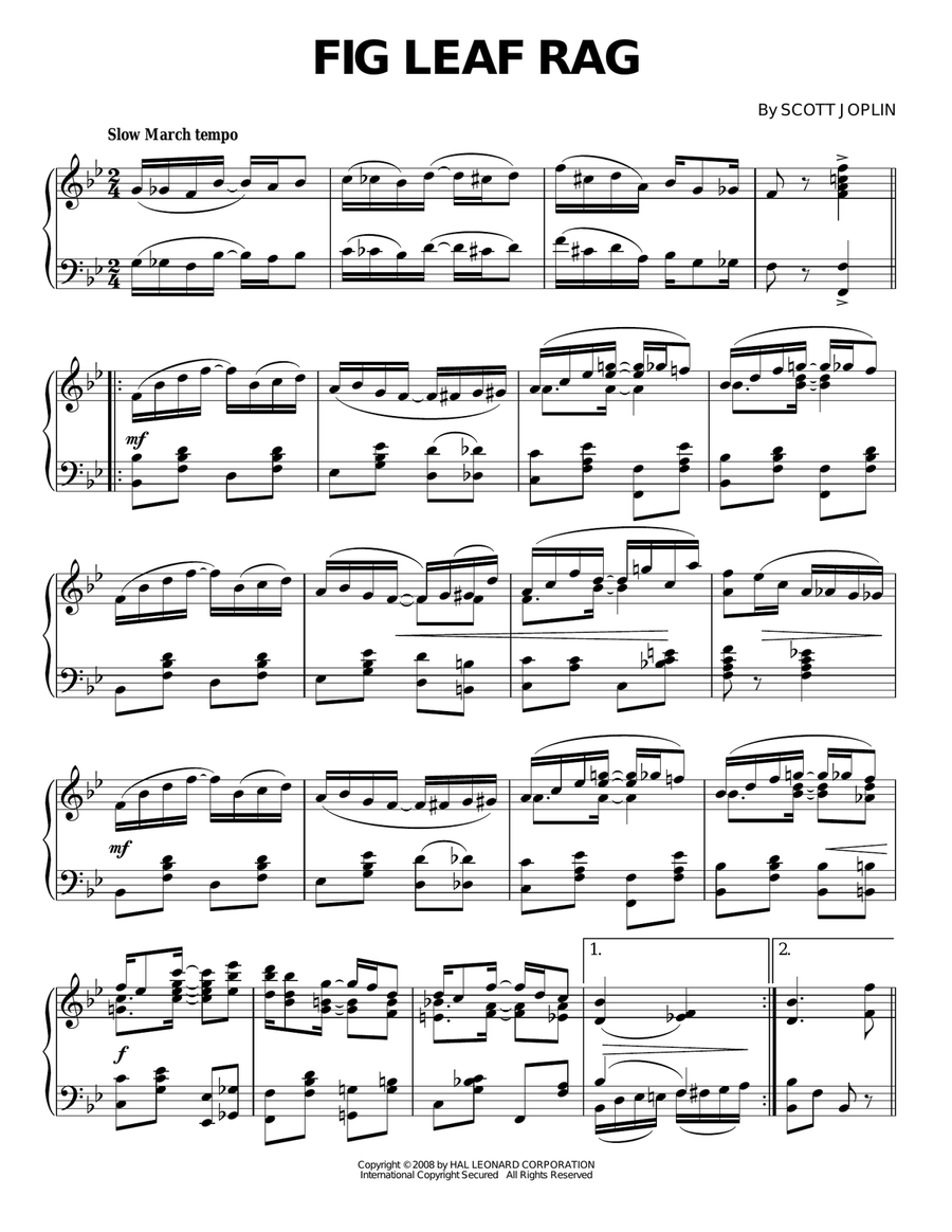Fig Leaf Rag Piano Solo scores gallery preview page 1
