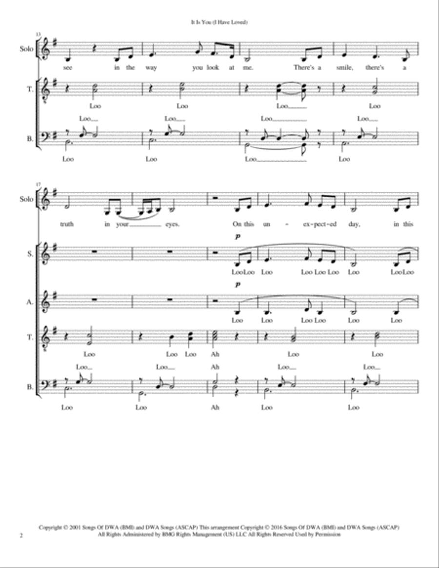 It Is You (i Have Loved) 4-Part scores gallery preview page 2