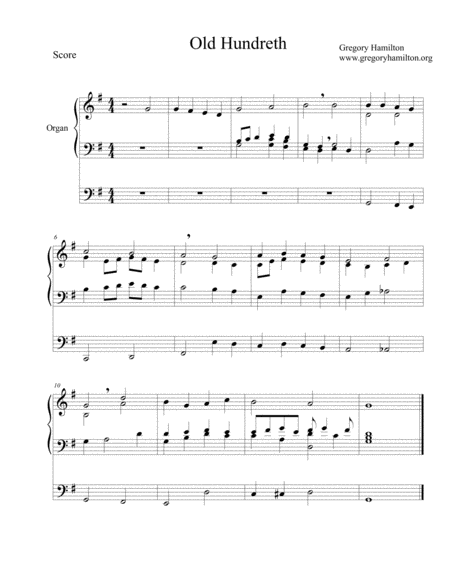 Old Hundreth - Alternate Harmonization for Organ