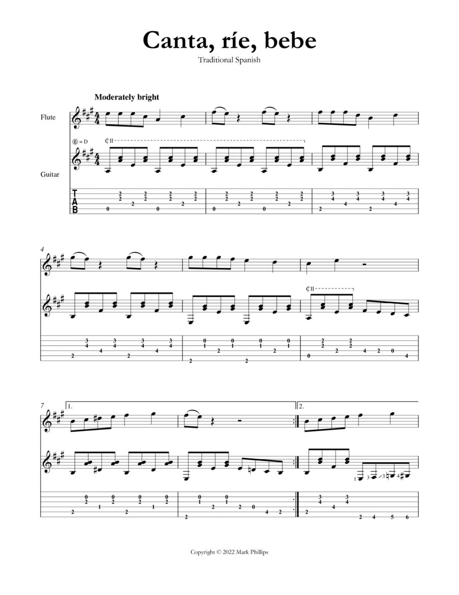 Canta, ríe, bebe Flute scores gallery preview page 1