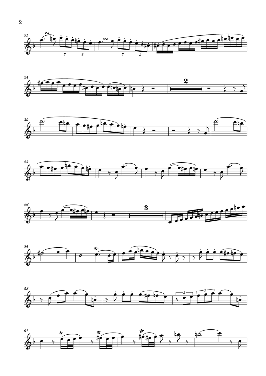 Mozart - Oboe Quartet (KV 370) - Allegro - Oboe part Woodwind Quartet scores gallery preview page 2