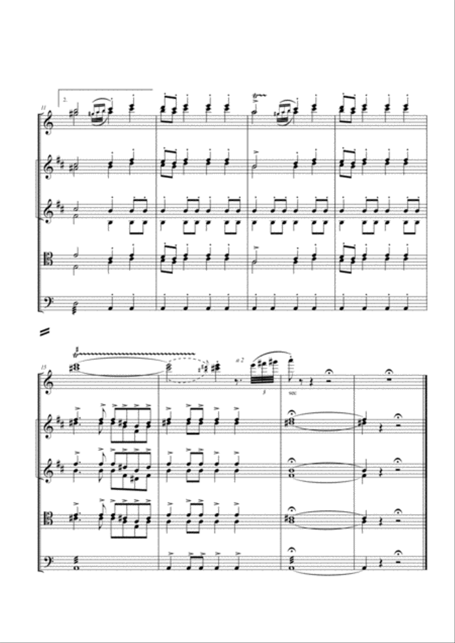 J. MASSENET (1842-1912) : FANFARE DES KOZACKS (1877) for Piccolo Flute, Brass Ensemble and Timpani Brass Ensemble scores gallery preview page 4