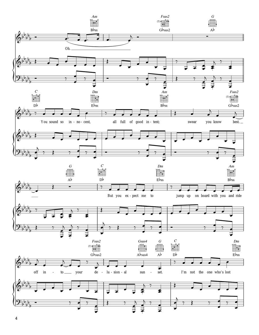 King Of Anything Piano, Vocal, Guitar scores gallery preview page 4