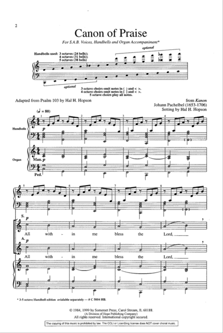 Canon of Praise 3-Part scores gallery preview page 2