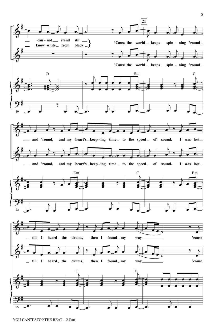 You Can't Stop The Beat (from Hairspray) (arr. Roger Emerson) 2-Part scores gallery preview page 3