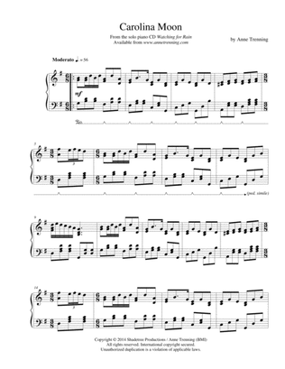 Carolina Moon (sheet music for piano)