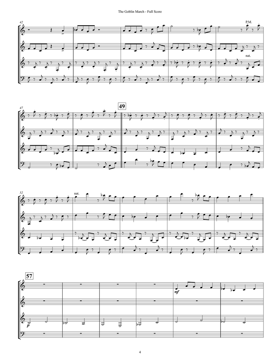The Goblin March (for Guitar Quartet) Guitar Ensemble scores gallery preview page 5