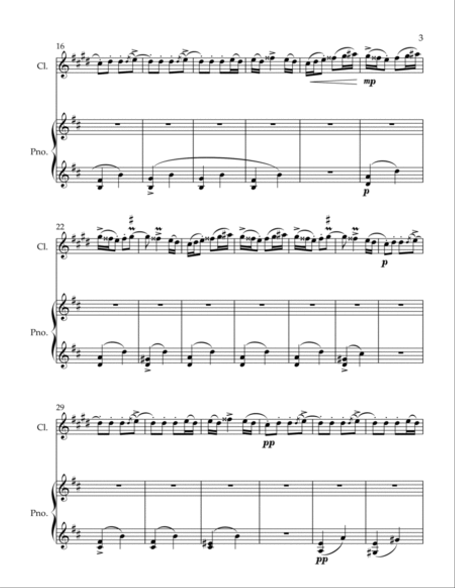 Romanian Folk Dances Standing Still Clarinet Solo scores gallery preview page 3