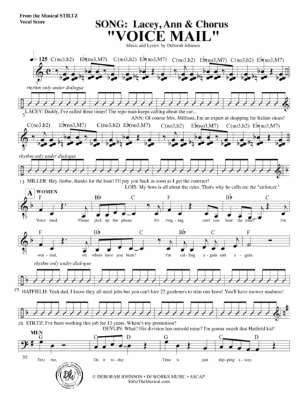 STILTZ the Musical Vocal Score
