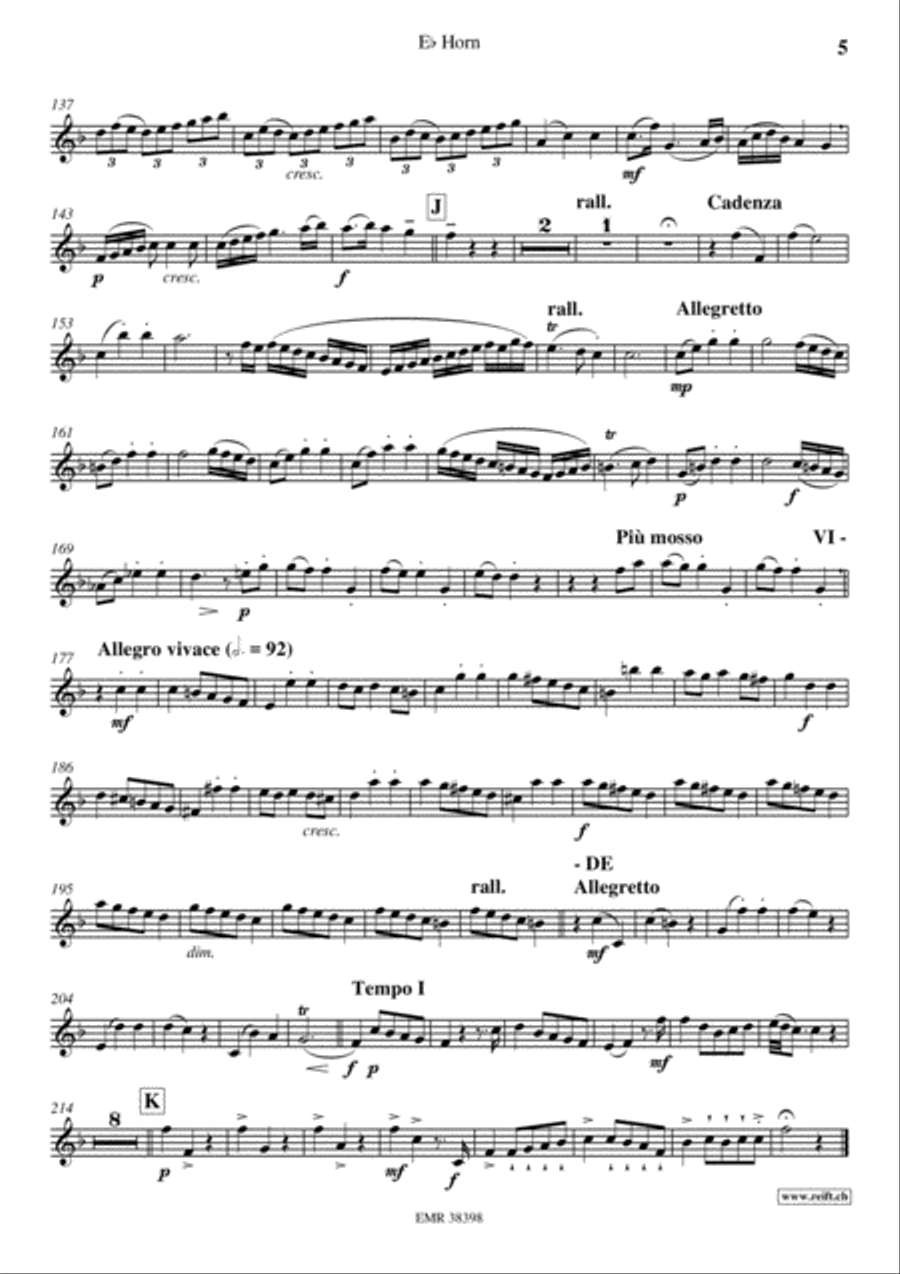 Concerto in Ab Major Horn scores gallery preview page 6