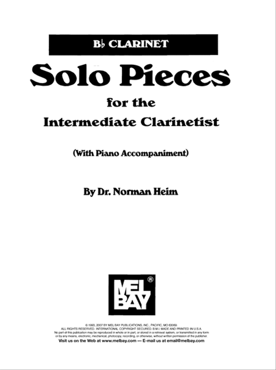 Solo Pieces for the Intermediate Clarinetist Clarinet scores gallery preview page 7