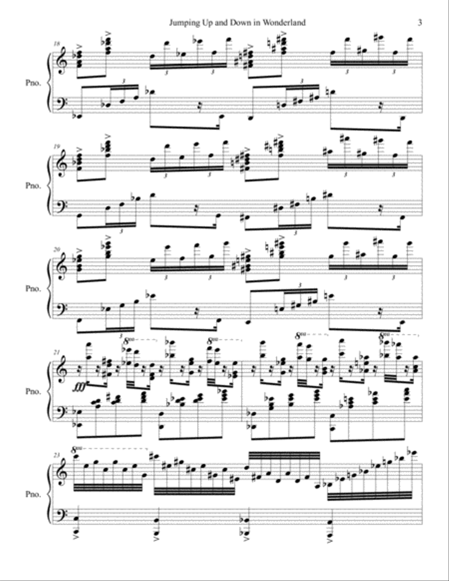 Jumping Up and Down in Wonderland (Andrew Lee) Piano Solo scores gallery preview page 3