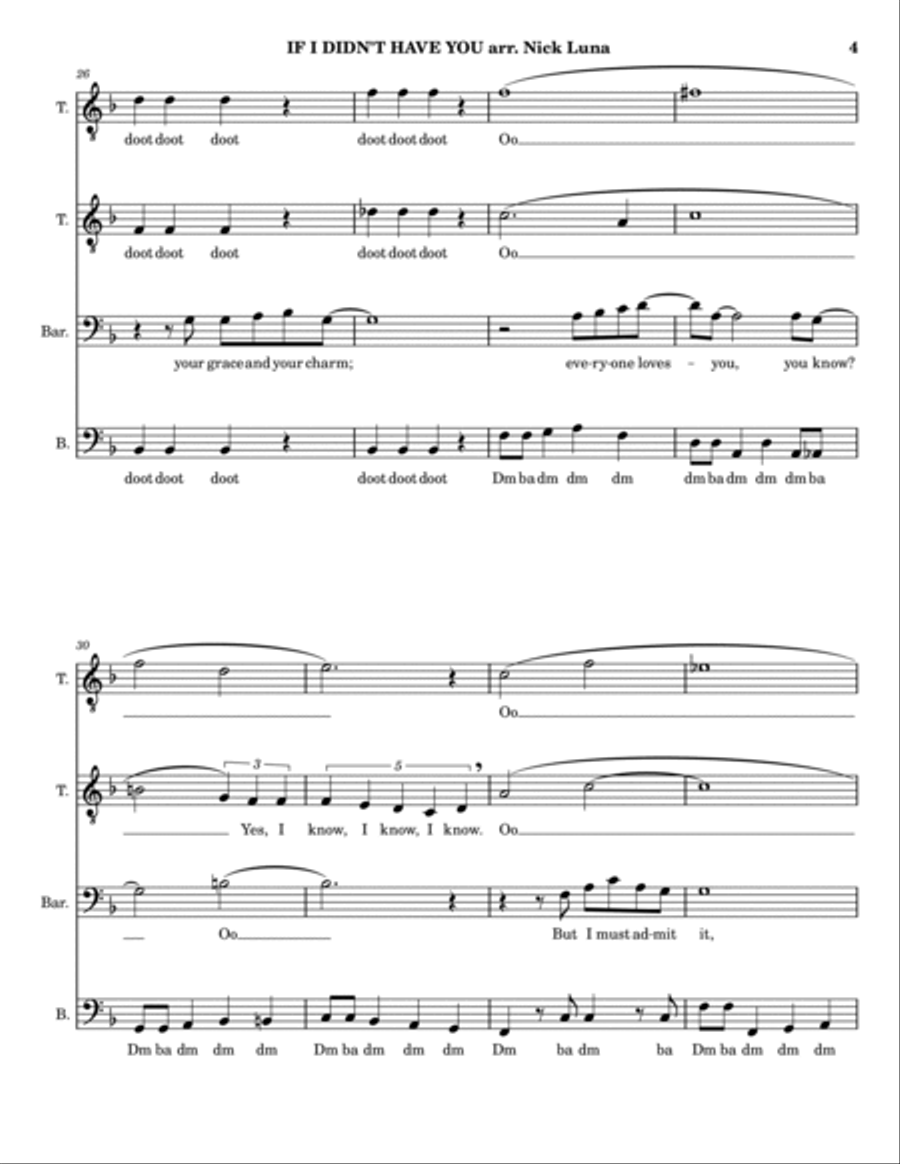 If I Didn't Have You TTBB scores gallery preview page 4