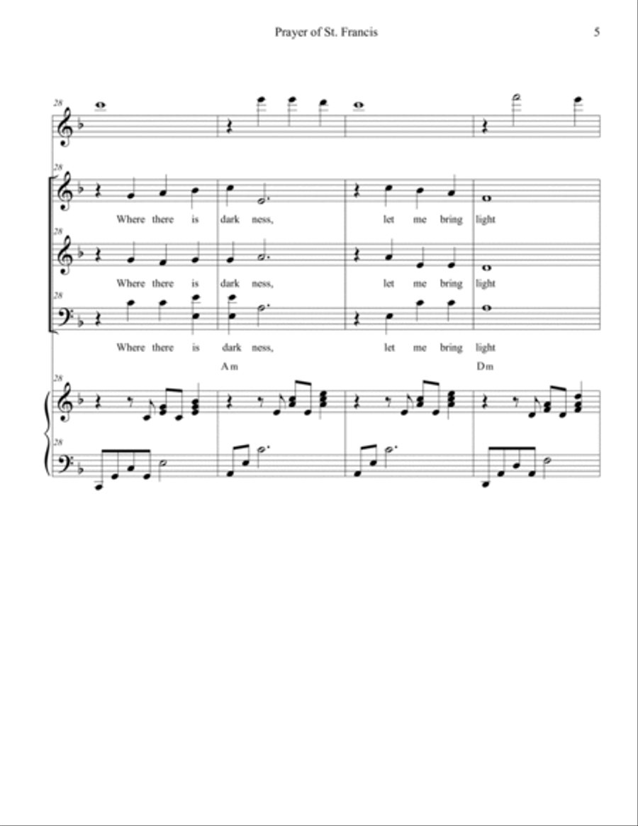 Prayer of St. Francis 3-Part scores gallery preview page 6